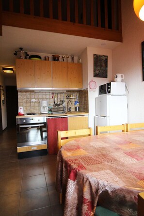 Fridge, microwave, oven, coffee/tea maker - 300m from resort center, view mountain, balcony, tv, ski locker, 55m², Auris en Oisans (Auris)