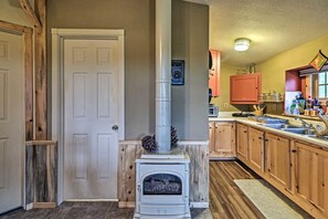 Microwave, electric kettle, toaster, coffee grinder