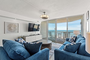 Living area - Serenity By The Sea: Modern Beachfront Condo with Stunning Views (Murrells Inlet)