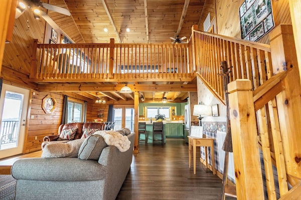 Family Cabin, Lake View | Living area | Flat-screen TV