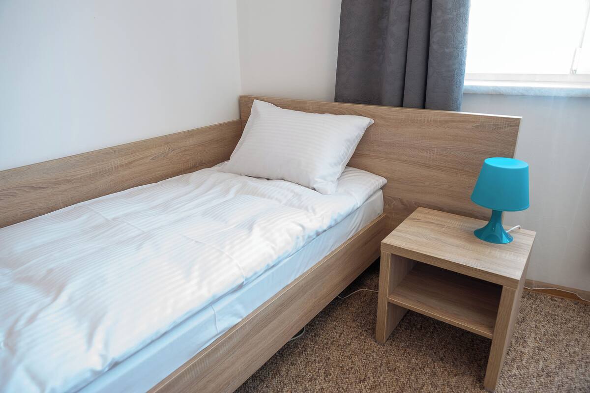 Desk, blackout curtains, iron/ironing board (on request), free WiFi