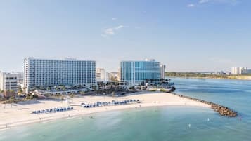 On the beach, white sand, beach bar