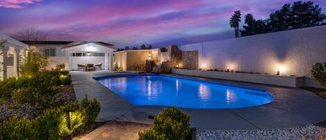 Outdoor pool, a heated pool