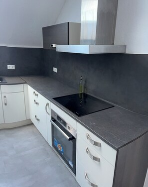 Fridge, microwave, oven, dishwasher - Private Oasis, large vacation apartment, 10 min from Legoland (Waldstetten)