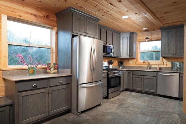Family Cabin, Lake View | Private kitchen | Full-size fridge, microwave, oven, stovetop