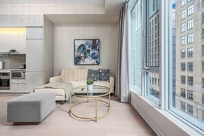 Deluxe Suite | Living area | Smart TV, Netflix, streaming services - RS Suites - Fashion District (Toronto)