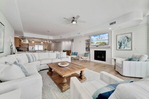 Smart TV, fireplace - Turquoise Place D1008 | Gorgeous Updates! Oversized, hot tub/grill on deck, huge slide for kids! (Orange Beach)