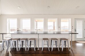 Interior - 1 Block from the Beach, Entertainment Deck with games and Tv, large enough for 26 guests. (Bolivar Peninsula)