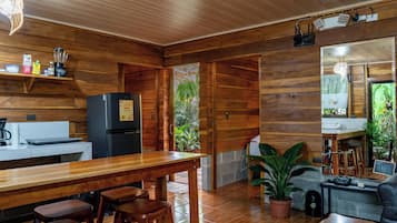 Microwave, stovetop, coffee/tea maker, toaster