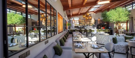 Breakfast, lunch, dinner served; international cuisine, garden views