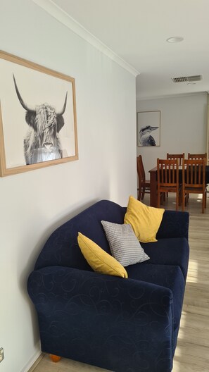 Smart-TV, DVD-spiller, bøker og filmbibliotek