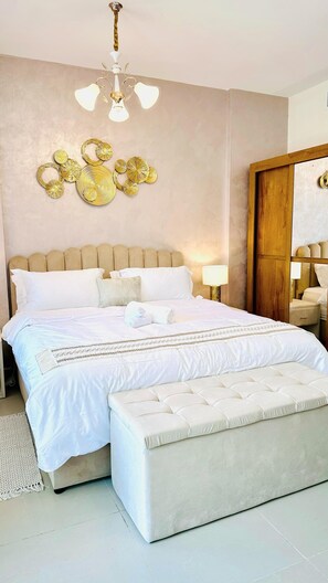 1 chambre, coffres-forts dans les chambres, fer et planche à repasser