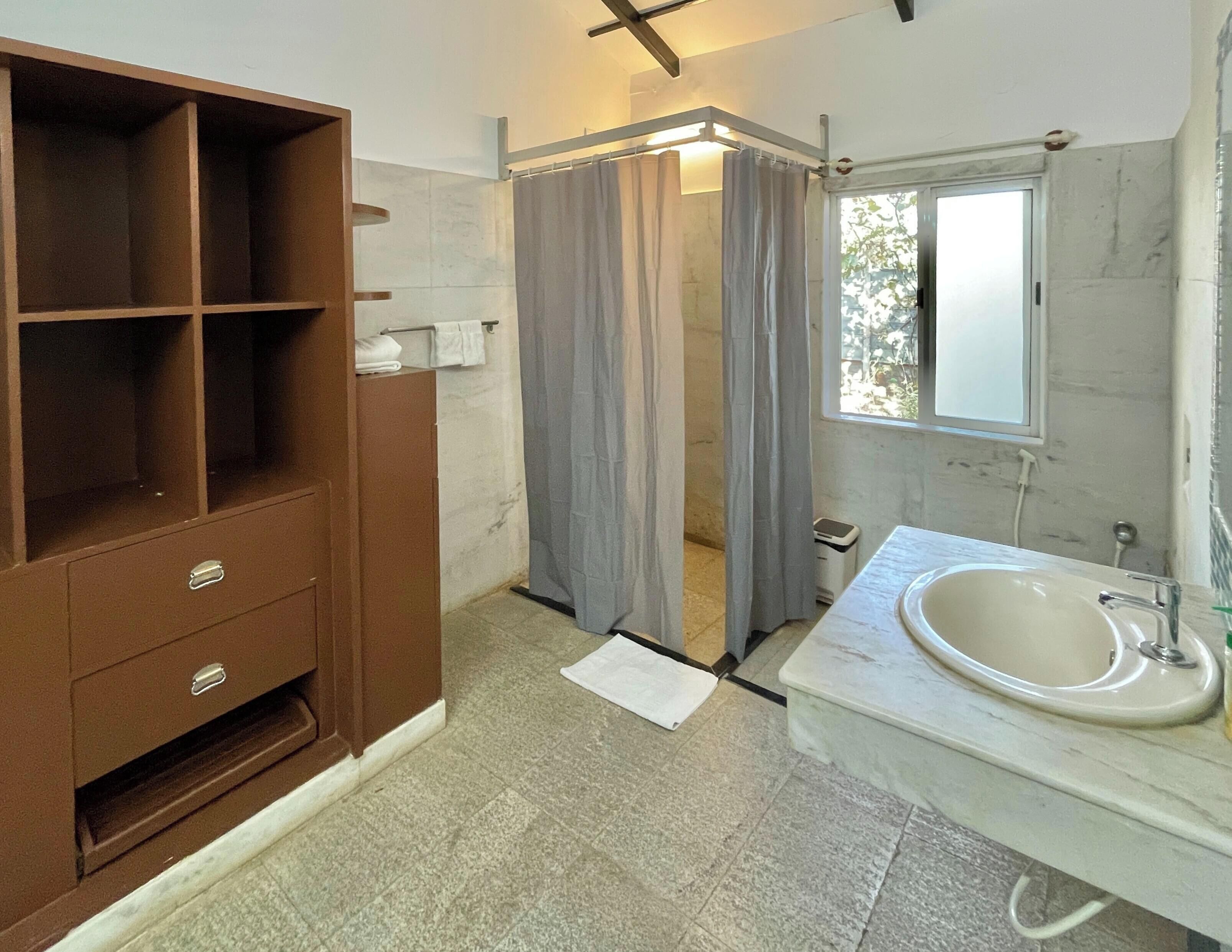 Comfort Double Room | Bathroom | Shower, towels, soap, toilet paper