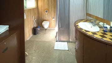 Comfort Double Room | Bathroom | Shower, towels, soap, toilet paper