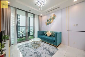 Luxury Apartment, 1 Bedroom, Balcony, City View | Living area - Landmark 81 Magical Tower Apartment (Ho Chi Minh City)