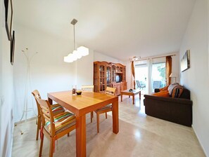 Apartment, 2 Bedrooms, Accessible, Balcony | Dining room - Tranquil Cambrils Getaway - Entire Apartment With Pool (Mont-roig del Camp)