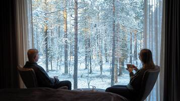 Toetasjesleilighet – premium, parkutsikt (Arctic Sky Suite) | Oppholdsområde | TV