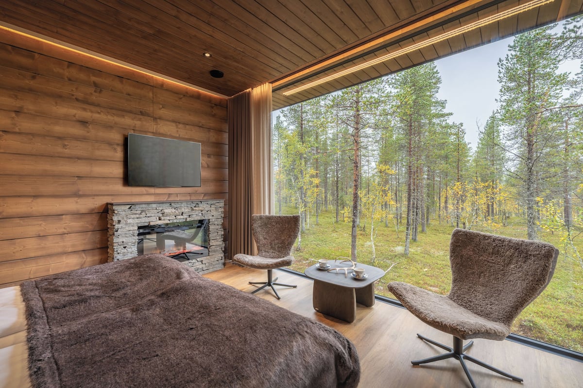 Duplex premium, vista para o parque (Arctic Sky Suite) | 1 quarto, Wi-Fi de cortesia, roupa de cama