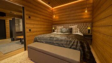 Nhà gỗ Deluxe, quang cảnh công viên (Arctic Sky Villa) | 1 phòng ngủ, truy cập Internet không dây miễn phí, bộ trải giường