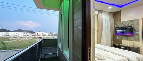 Familienapartment, Balkon, Stadtblick | Balkon