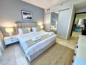 1 bedroom, desk, iron/ironing board, travel cot