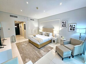 Desk, iron/ironing board, travel cot, free WiFi