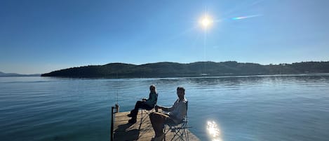 Private beach, beach umbrellas, beach towels