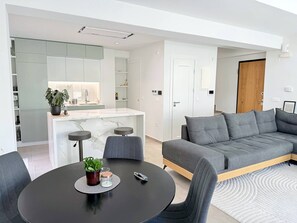 Apartment, 1 Bedroom, Balcony, City View | Living room - Azure Loft - 3min Walk to Beach, 10min to Old Town (Chania)