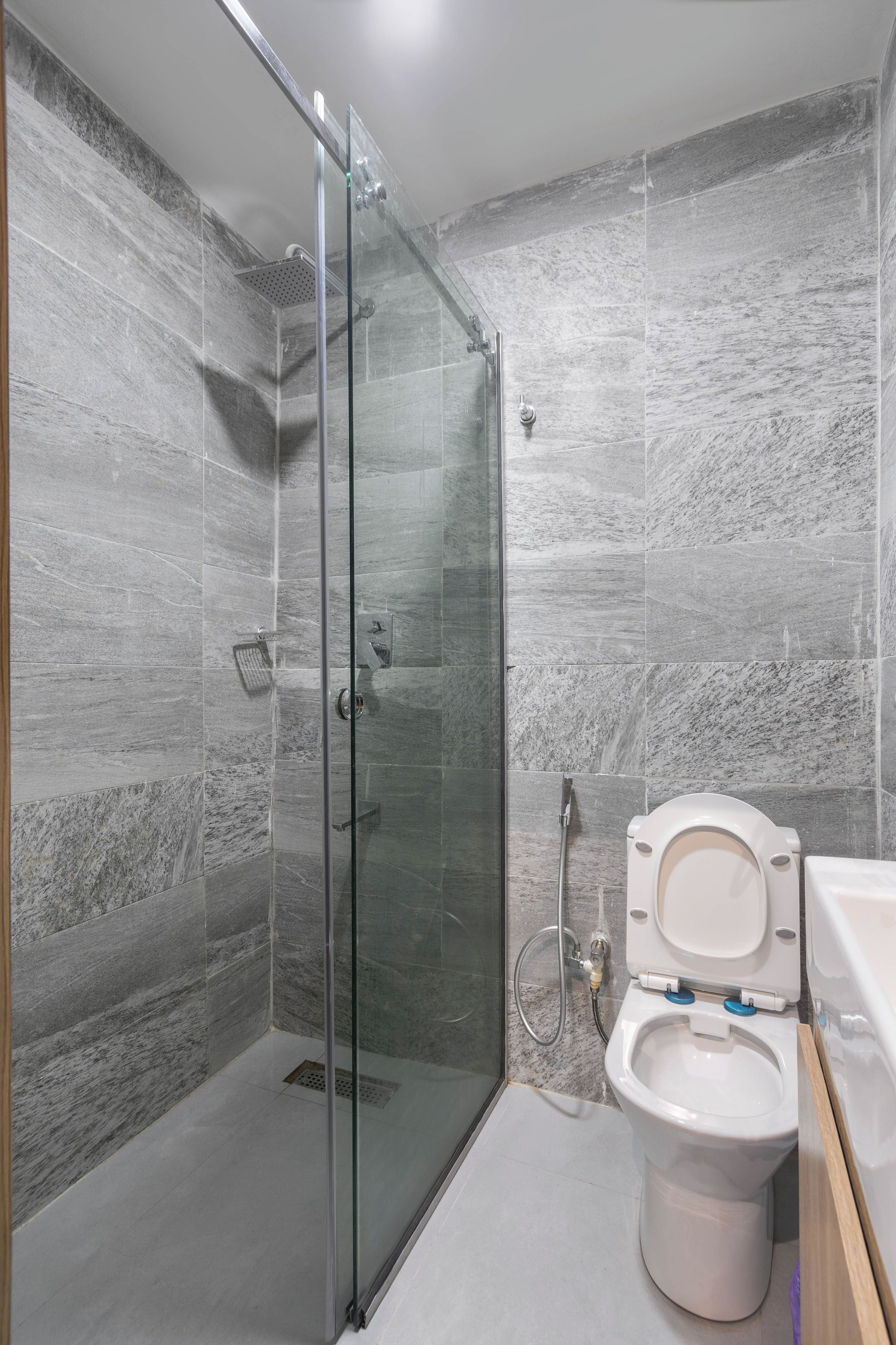 Shower, bidet, towels, soap