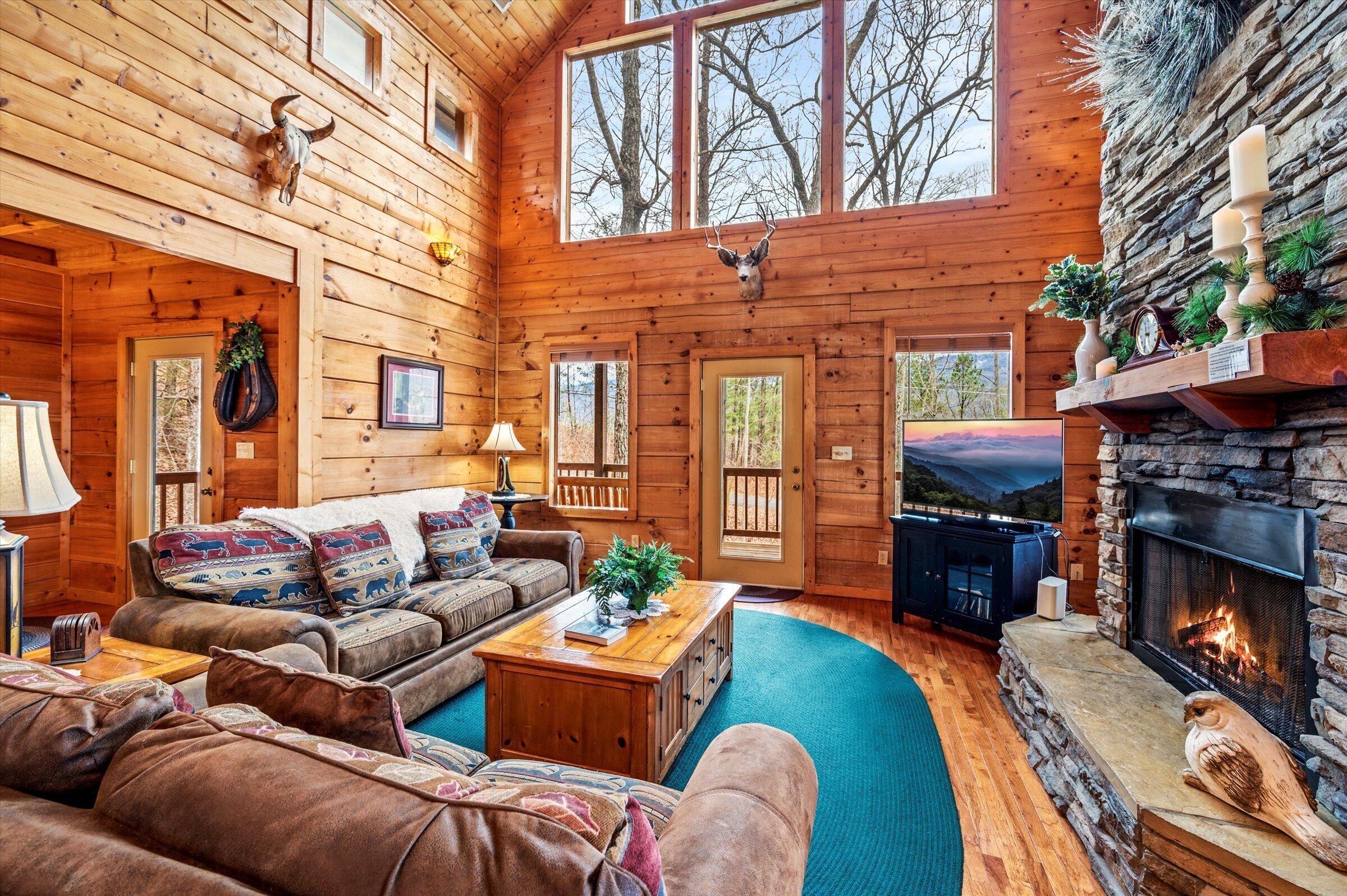 Smart TV, fireplace, DVD player