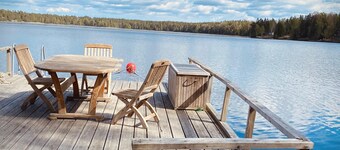 Unique accommodation by the lake, private beach, secluded location, only 35 min from Stockholm