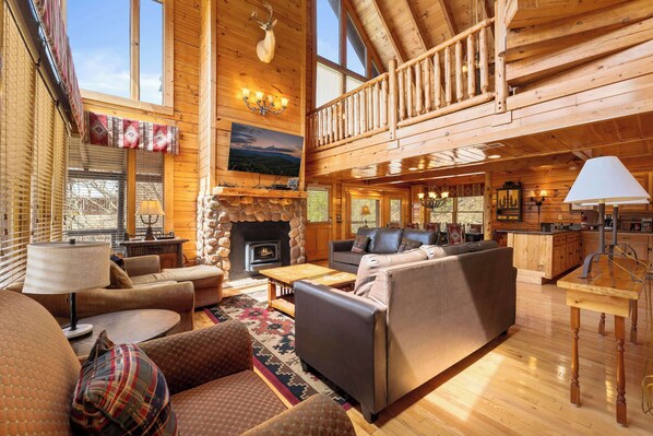 TV, fireplace, DVD player, offices