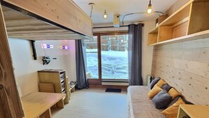 Living area - Studio 4 pers, Val-d'Isère Center, terrace (Val-d'Isère)