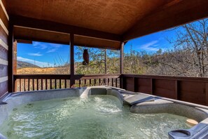 Outdoor spa tub - Private Smoky Mountain Cabin | 5 Bedrooms, Hot Tub, Theater Room & Game Area (Sevierville)