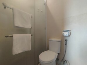 Dusche, Haartrockner, Bidet, Handtücher