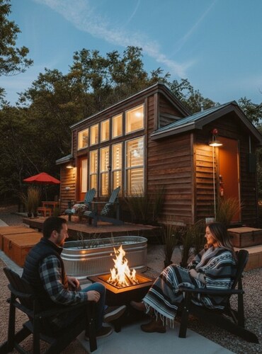 Aspire Cabin | Stylish Tiny House Retreat w Hot Tub, Sauna + Cold Plunge
