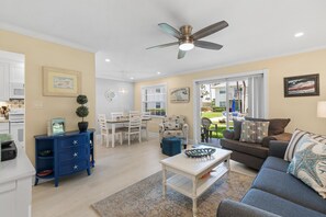 Condo, Multiple Beds (Colony Beach Club 116) | Living area | TV - Colony Beach Club 116 (New Smyrna Beach)