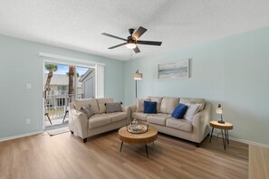 Condo, 1 Queen Bed with Sofa bed (Colony Beach Club 207) | Living area | TV - Colony Beach Club 207 (New Smyrna Beach)