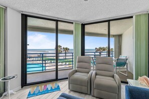 Condo, Multiple Beds (Ebb Tide 202) | Living area | TV - Ebb Tide 202 (New Smyrna Beach)