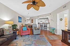 Condo, Multiple Beds (Oceanwalk 15-302) | Living area | TV - Oceanwalk 15-302 (New Smyrna Beach)