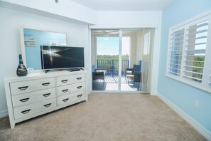 Condo, Multiple Beds (Oceanwalk 14-301) | Living area | TV - Oceanwalk 14-301 (New Smyrna Beach)