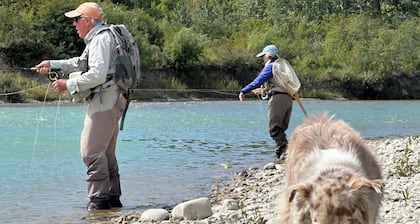Oldman river serene seriously private cabins pet, family and fisher friendly.