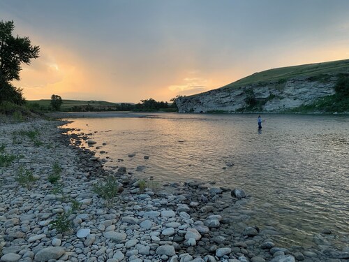 Oldman river serene seriously private cabins pet, family and fisher friendly.