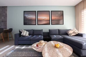 Living area - Comfortable seafront apartment with terrace (Agadir)