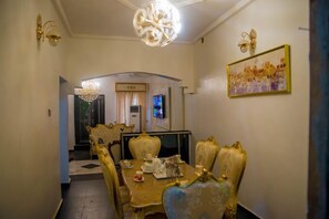Economy Apartment, Balcony, City View | Dining room