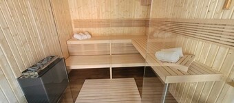 Color magic blue in the Harz ESTHER with sauna, terrace and bicycle shed