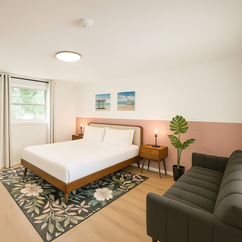 Single Room, 1 King Bed with Sofa bed | Individually decorated, individually furnished, blackout drapes