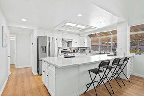 House, Multiple Beds, Patio, Garden View (1519 La Puente) | Private kitchen | Coffee/tea maker - Spacious Retreat Near Iconic LA Sights w/ Comforts (La Puente)