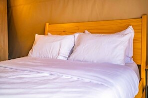 Cabin, 1 Queen Bed, Patio, Garden View (GLAMP 503 Glendora) | 1 bedroom, individually decorated, individually furnished, bed sheets - Urban Glamping Oasis: Comfort & Adventure Combined (Glendora)