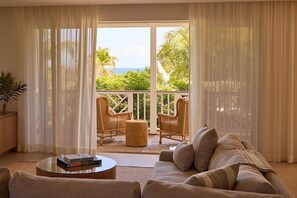 Living area - Private Pool Villa at Coral Sands – Steps to Pink Sand Beach w/ Resort Amenities (Dunmore Town)